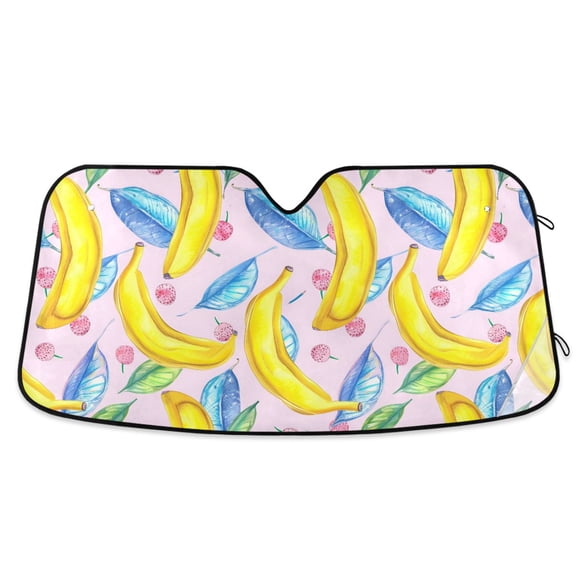 Banana Leaf Car Windshield Sun Shade Foldable Car Front Window Visor Heat and UV Protection 53x23.5