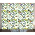 thumbnail image 1 of Banana Leaf Curtains 2 Panels Set, Exotic Leafy Paradise of Banana Tree with Pastel Toning Multicolored Leaves, Window Drapes for Living Room Bedroom, 108W X 90L Inches, Multicolor, by Ambesonne, 1 of 3