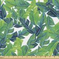 thumbnail image 1 of Ambesonne Banana Leaf Fabric by the Yard Upholstery, Brazilian Tropical Leaf, 1 Yard, White and Green, 1 of 4