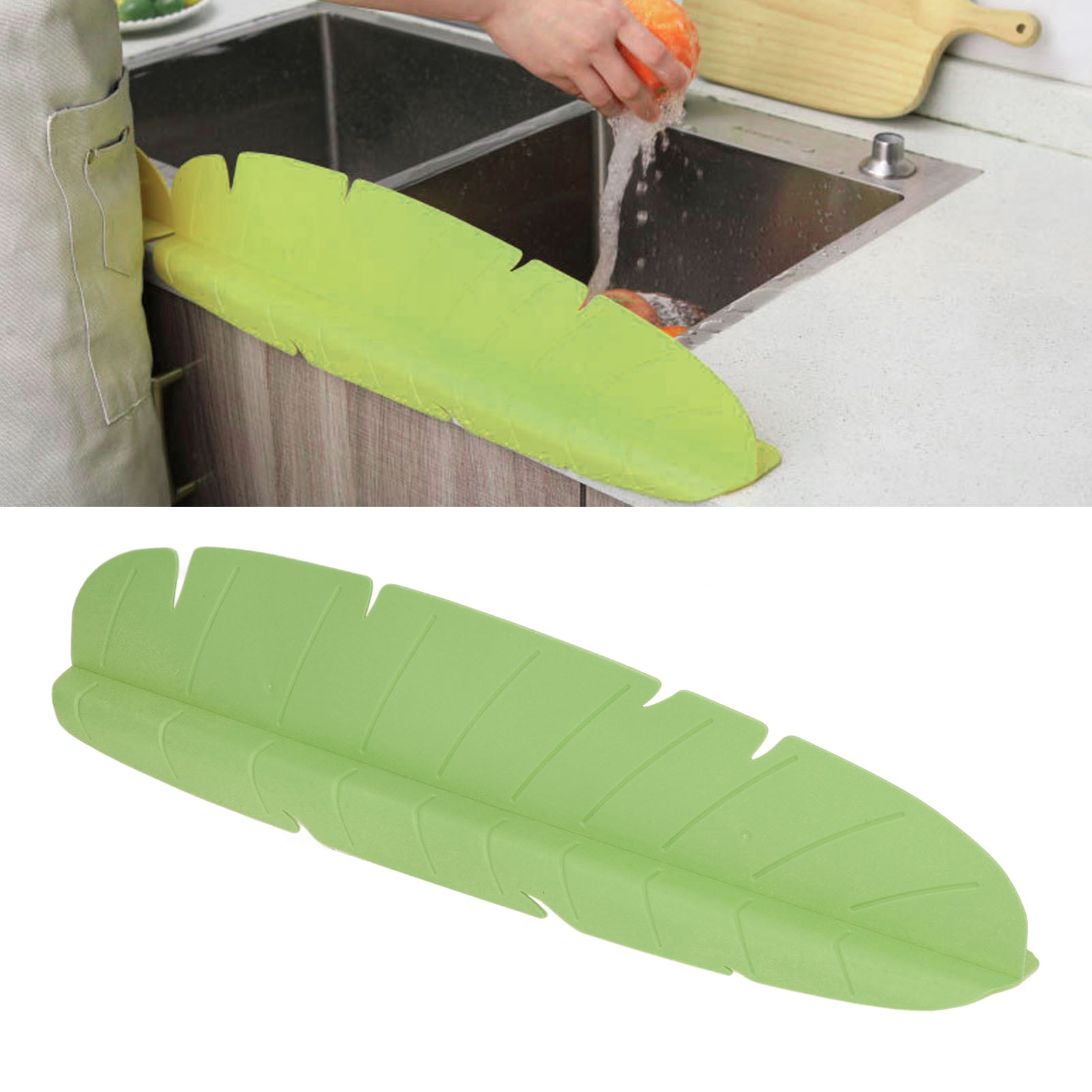 Banana Leaf Kitchen Sink Water Guard, Reusable Water Sink Splashing