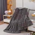 thumbnail image 1 of Banana Leaf Pattern Rabbit Fleece Blanket*1 Blanket for Couch Flannel Fleece Leaves Pattern Lightweight Twin Bed Blanket All Season Use Brown 100*150Cm, 1 of 4