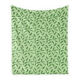 thumbnail image 1 of Banana Leaf Soft Flannel Fleece Blanket, Vivid Green Tropical Leaves Botany Ecology and Paradise Nature Theme, Cozy Plush for Indoor and Outdoor Use, 70" x 90", Green Pistachio Green, by Ambesonne, 1 of 5