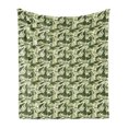 thumbnail image 1 of Banana Leaf Soft Flannel Fleece Throw Blanket, Caribbean Exotic Tree Foliage Vintage Look in Greeny Shades, Cozy Plush for Indoor and Outdoor Use, 50" x 60", Pale Green Dark Green, by Ambesonne, 1 of 5