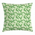 thumbnail image 1 of Banana Leaf Throw Pillow Cushion Cover, Sparse and Jumbled Pattern of Tropical Banana Plant Leaves, Decorative Square Accent Pillow Case, 16 X 16 Inches, Emerald Apple Green and Pearl, by Ambesonne, 1 of 2