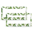 thumbnail image 1 of Banana Leaves License Plate Frame 2 PCS Tropical Green Plant Car Tags Frames Holder Gift for Dad 2 Round Holes Quality Aluminum License Plate Frames, 1 of 6