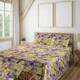 thumbnail image 1 of Ambesonne Banana Leaves Fitted & Flat Sheet with Shams 4 Pcs Set, Dreamy Leafy Pattern, Queen, Avocado Green and Mauve, 1 of 5
