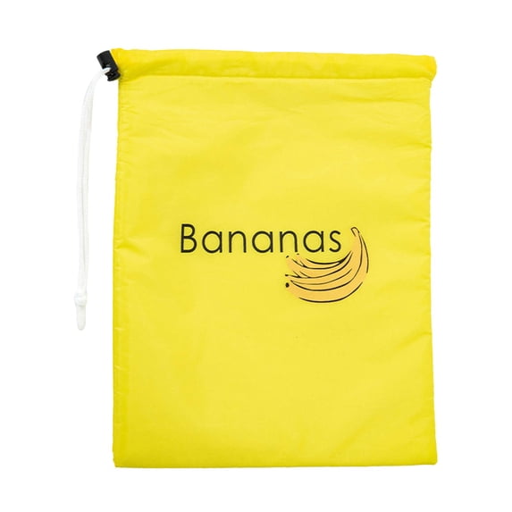 Banana Lettuce Storage Bag With Drawstring Washable Stay Fresh For Fruits Vegetables Green,produce storage bag,banana keeper,Yellow,1PC