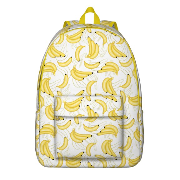 Banana Lover Backpack - Reinforced Shoulder Straps Waterproof College Backpack, Large Capacity Multi-Pocket Casual Backpack with Cute Fruit Design for Students & Travelers