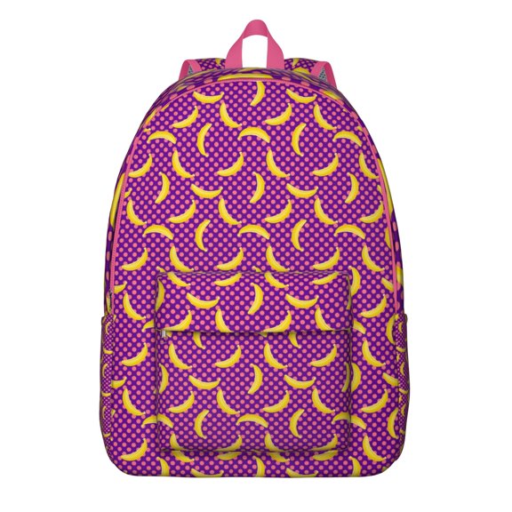 Banana Lover Backpack&nbsp;- Reinforced Shoulder Straps Waterproof College Backpack, Large Capacity Multi-Pocket Casual Backpack with Cute Fruit Design for Students & Travelers