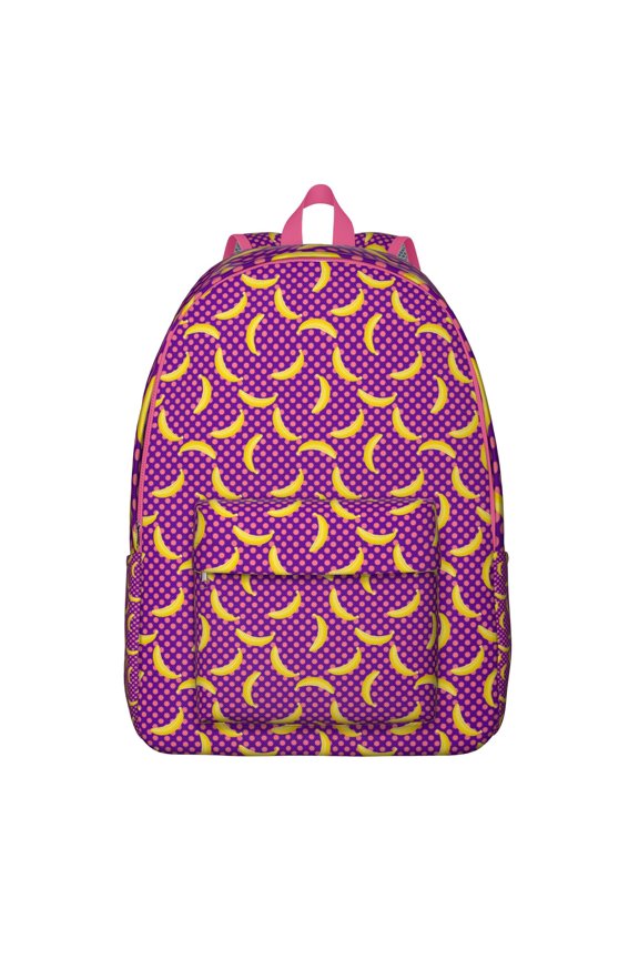 Banana Lover Backpack - Reinforced Shoulder Straps Waterproof College Backpack, Large Capacity Multi-Pocket Casual Backpack with Cute Fruit Design for Students & Travelers