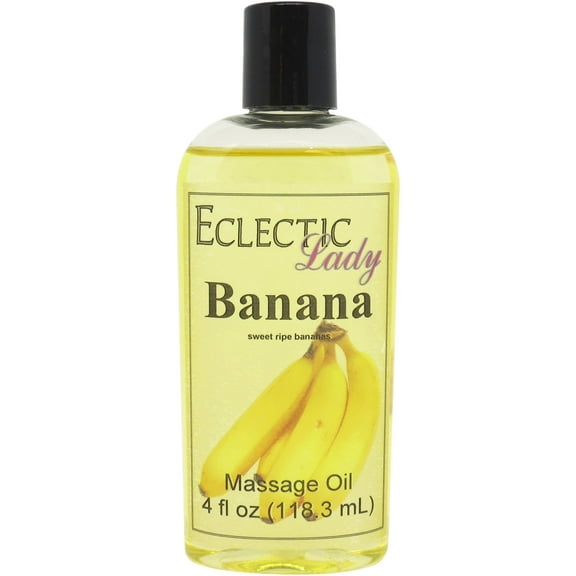 Banana Massage Oil by Eclectic Lady, 4 oz, Sweet Almond Oil and Jojoba Oil