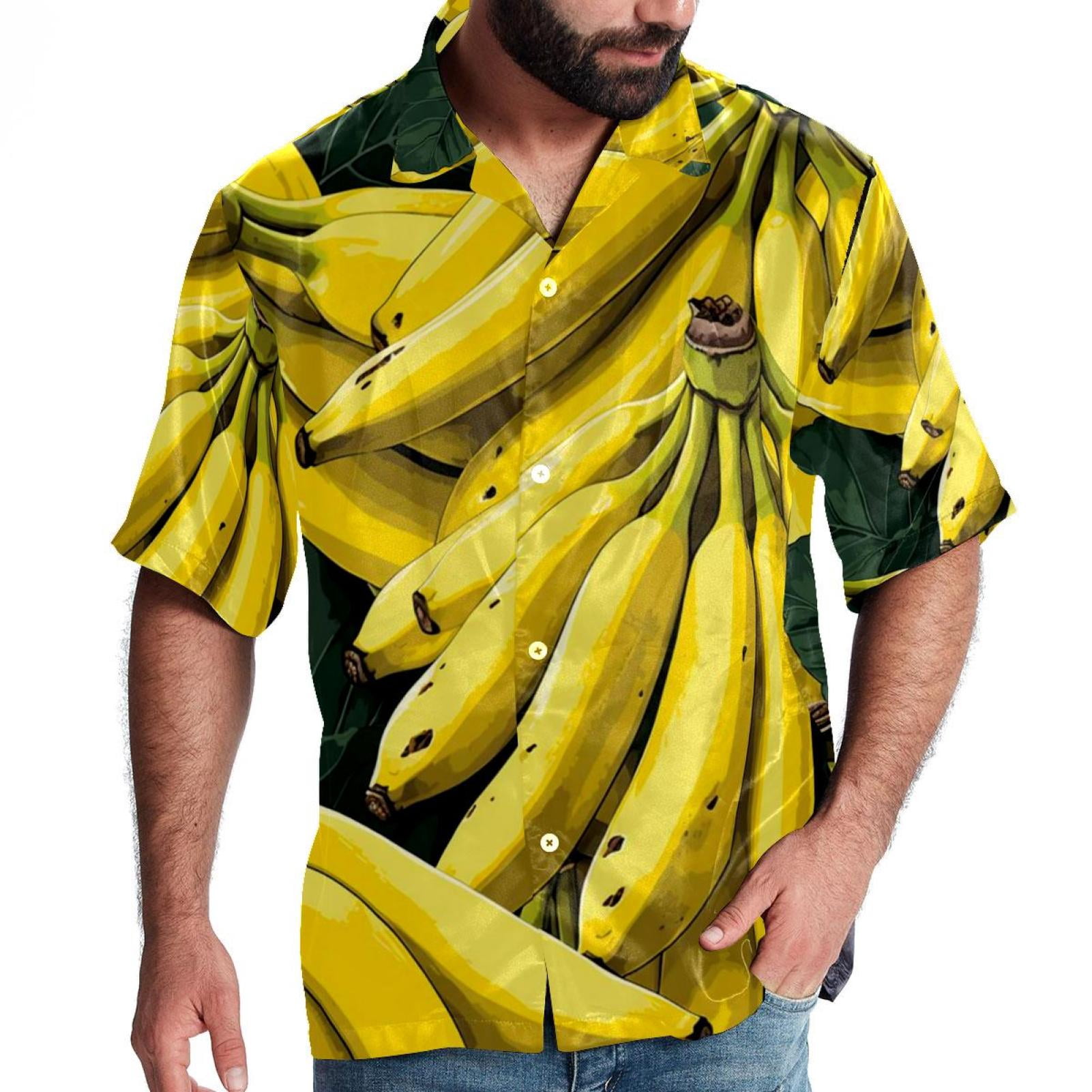 Lzzidou Men's Hawaiian Shirt - Short Sleeve Button Down Beach Shirt, Green Banana Leaf, Medium - View #10