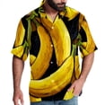thumbnail image 1 of Banana Men's Short Sleeve Poplin Shirts with Spread Collar Tops, Casual Printed Button Down Short Summer Beach Shirts for Men and Women, 1 of 6