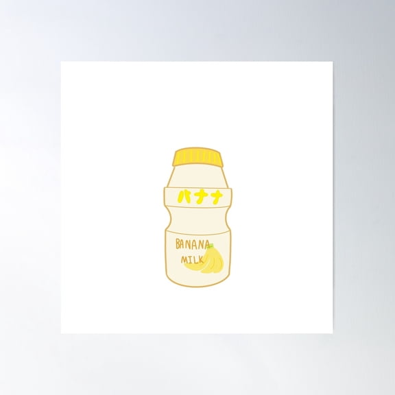 Banana Milk Yakult Poster Wall Art, Modern Wall Decor For Living Room Bedroom, 24x36 UNFRAMED
