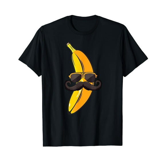 Banana Mustache Sunglasses Face Funny Fruit Cool Banana T-Shirt