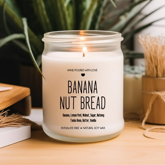 Banana Nut Bread Scented Soy Candle - Banana Scented Candle | Earthy Candle | Clean Candle | All Natural Candle | Soy Candle Gift