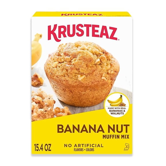 Banana Nut Muffin Mix, Made With Real Bananas and Walnuts, 15.4 oz Box