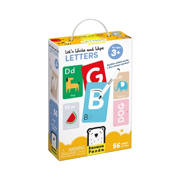 Banana Panda Let's Write and Wipe Letters 3+, dry erase cards set for toddler