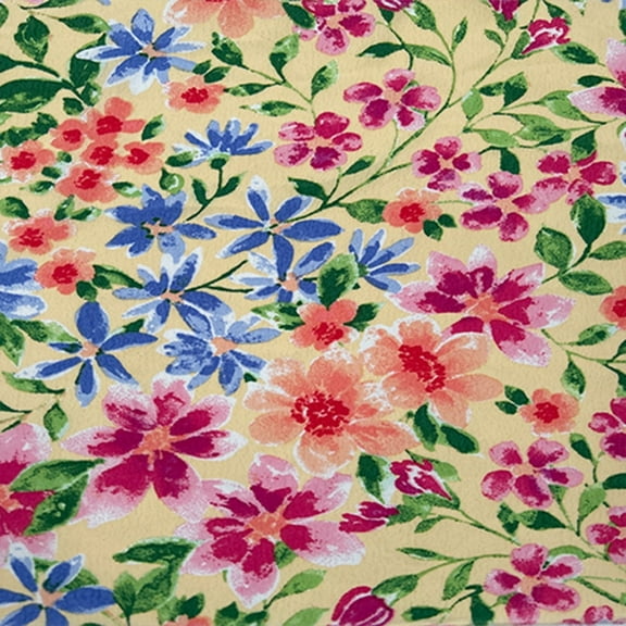 Banana Peach 58" Wide Printed 100% Polyester Moroccan Fabric-120GSM, Lightweight, Non-Stretched, Anti-Wrinkle & Breathable-Apparel, Dresses, Draperies, Headbands & DIY.