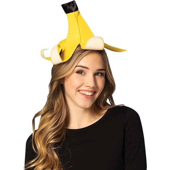 Banana Peel Headband Halloween Costume Accessory, Men and Women, Yellow, Adult One Size, R1362-OS