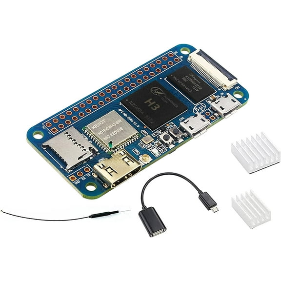Banana Pi M2 Zero Open Source Single Board Computer Onboard Quad Core Cortex-A7 Alliwnner H3 CPU 512MB DDR3 RAM WiFi (AP6212) & Bluetooth for IoT Compatible with Raspbian Android Linux