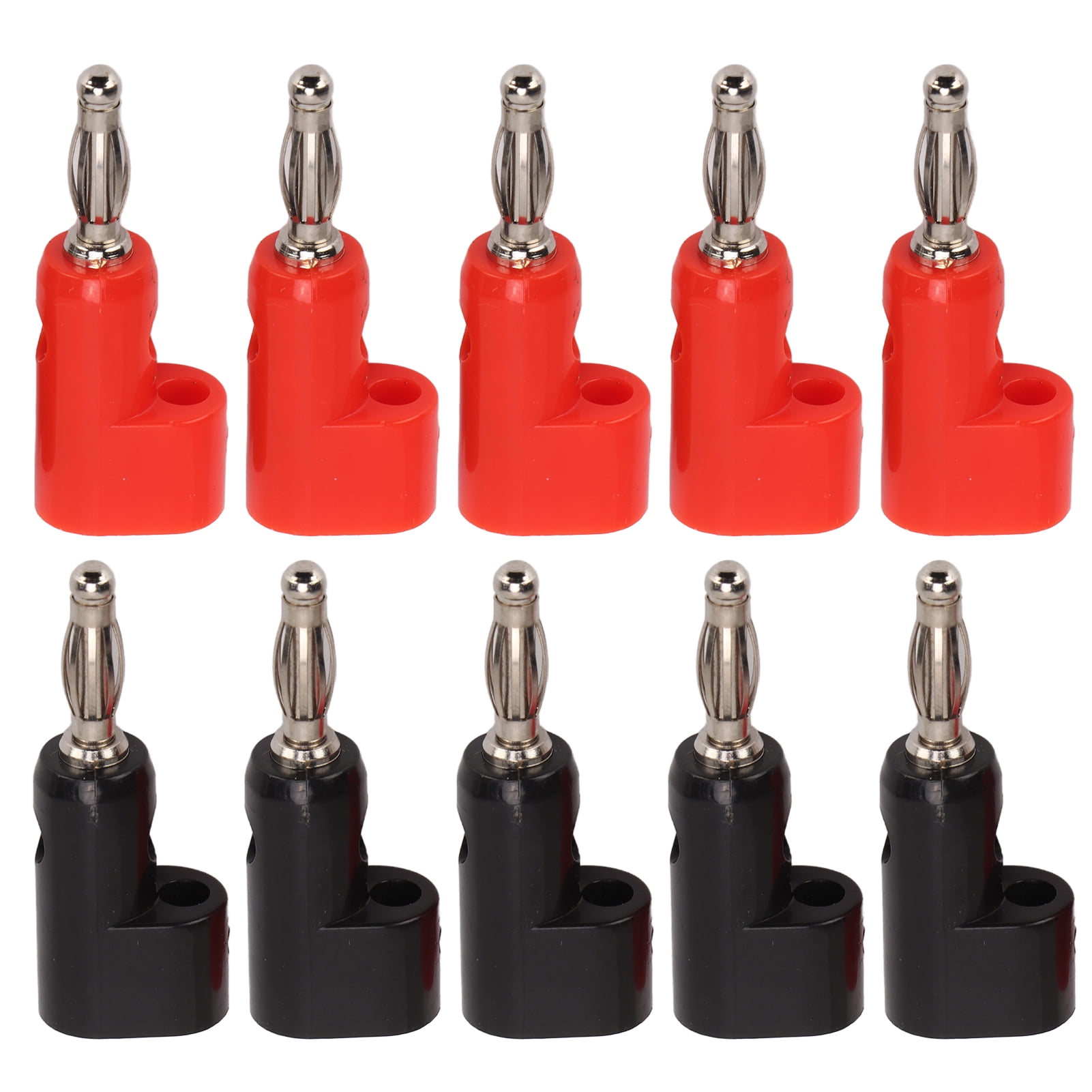 Banana Plug Jack Adapter, 5 Set Brass 4mm Standard Size Stackable Banana Plug 30VAC60VDC For