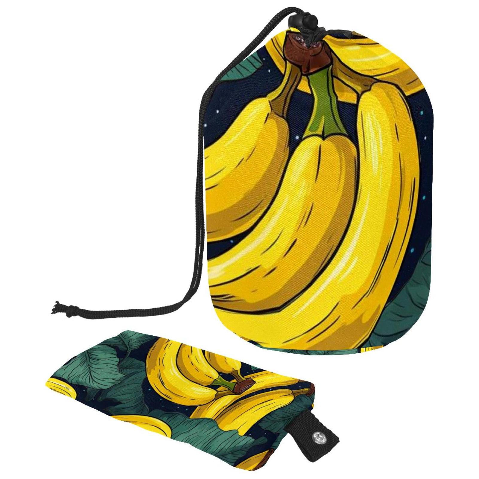 Banana Portable Drawstring Foldable Travel Laundry Bags, Mesh Bag, and