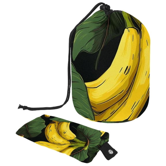 Banana Portable Drawstring Foldable Travel Mesh Bags Wash Bag with Mesh Bag