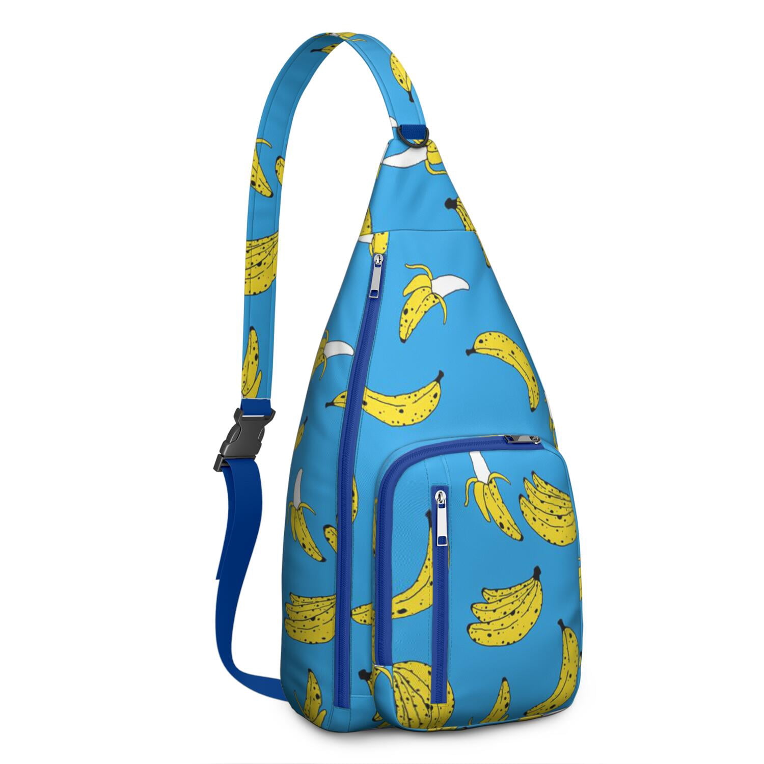 Banana Print Sling Backpack – Fun & Tropical Hiking Bag with Cute ...