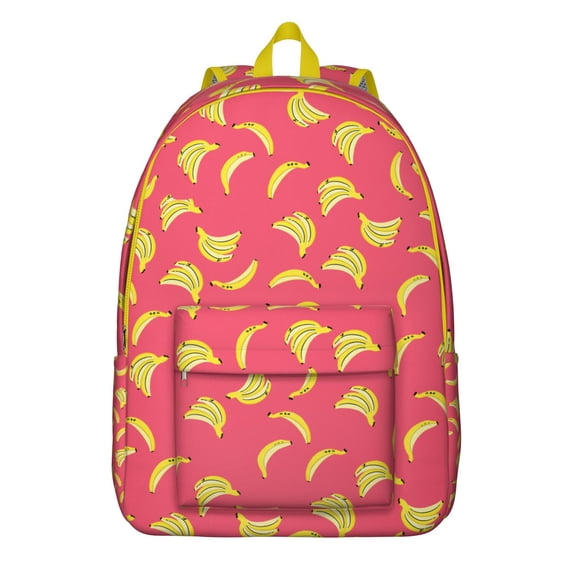 Banana Print Waterproof Backpack - Cute Kawaii Tropical Fruit Design Laptop Bookbag for College Students, Durable Lightweight School Backpack with Reinforced Straps & Multi-Pockets