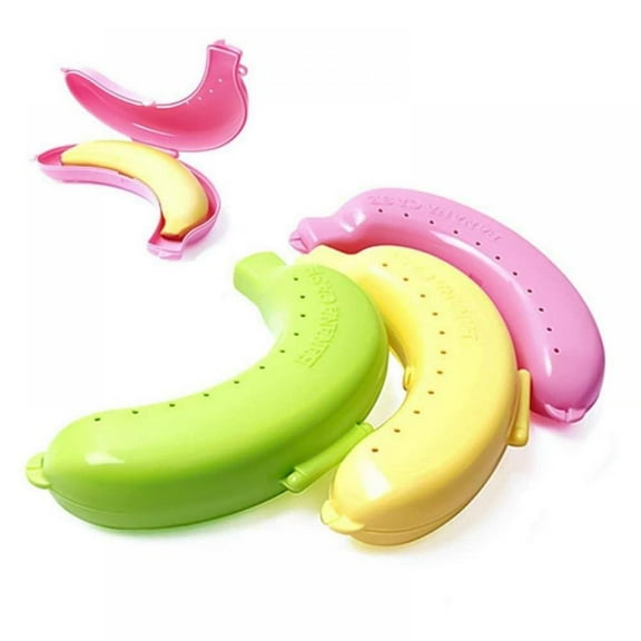 Banana Protector Box, Cute Plastic Fruit Banana Protector Box Holder Case Lunch Container Storage,3pcs