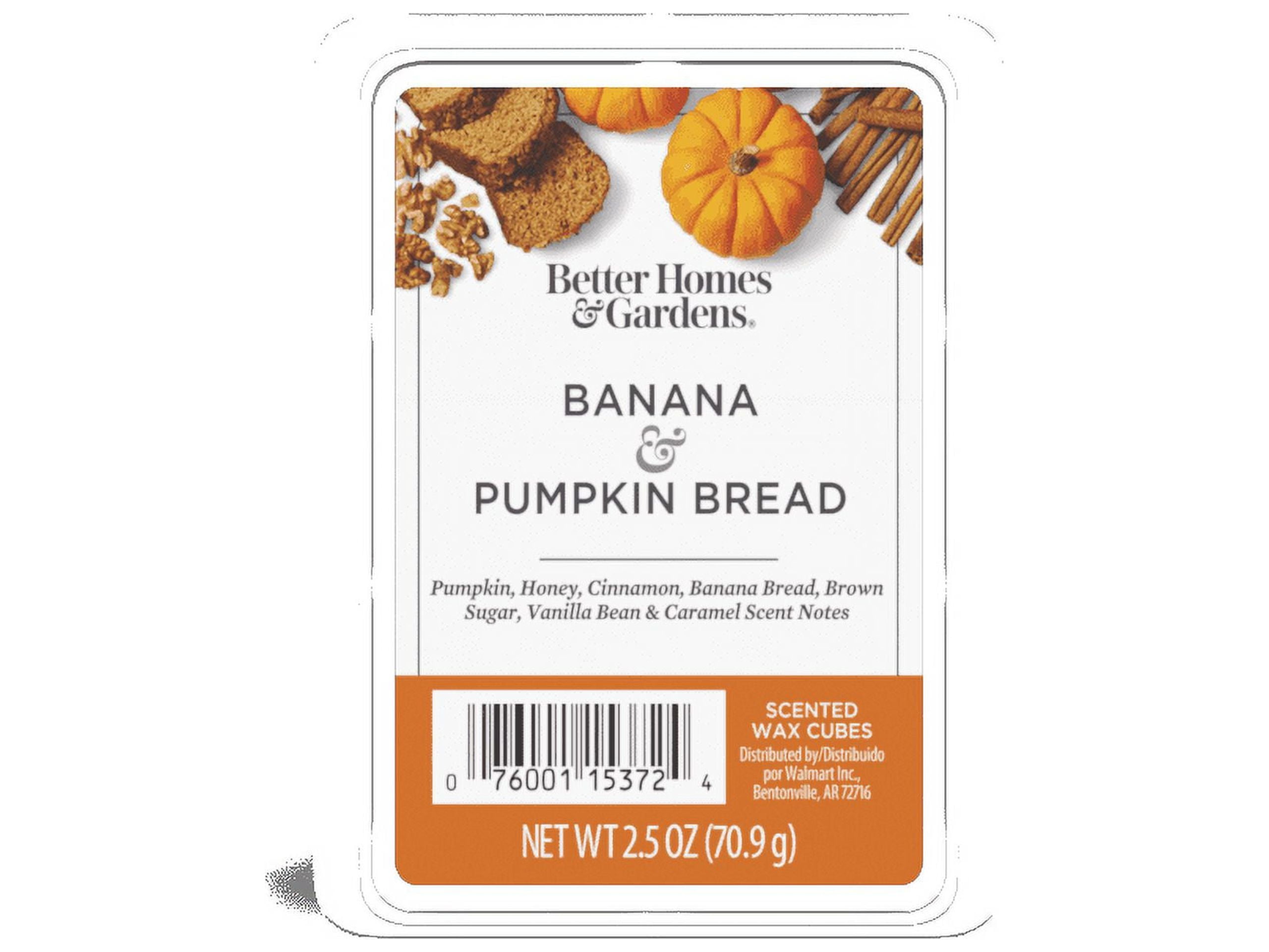 Banana Pumpkin Bread Scented Wax Melts, Better Homes & Gardens, 2.5 oz (1-Pack)