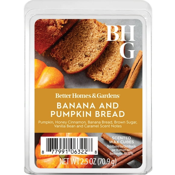 Banana Pumpkin Bread Scented Wax Melts, Better Homes & Gardens, 2.5 oz (1-Pack)