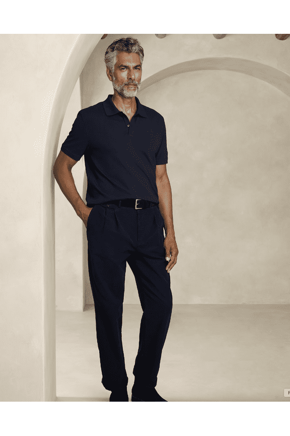 Cotton Monogram Pique Polo, Size XL