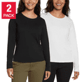 thumbnail image 1 of Banana Republic Ladies' Long Sleeve Tee 2 Pack, White/Black Large, 1 of 5