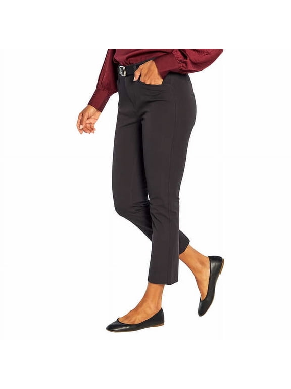 Ladies' Slim-Straight Capri Pant (True Black, 18)