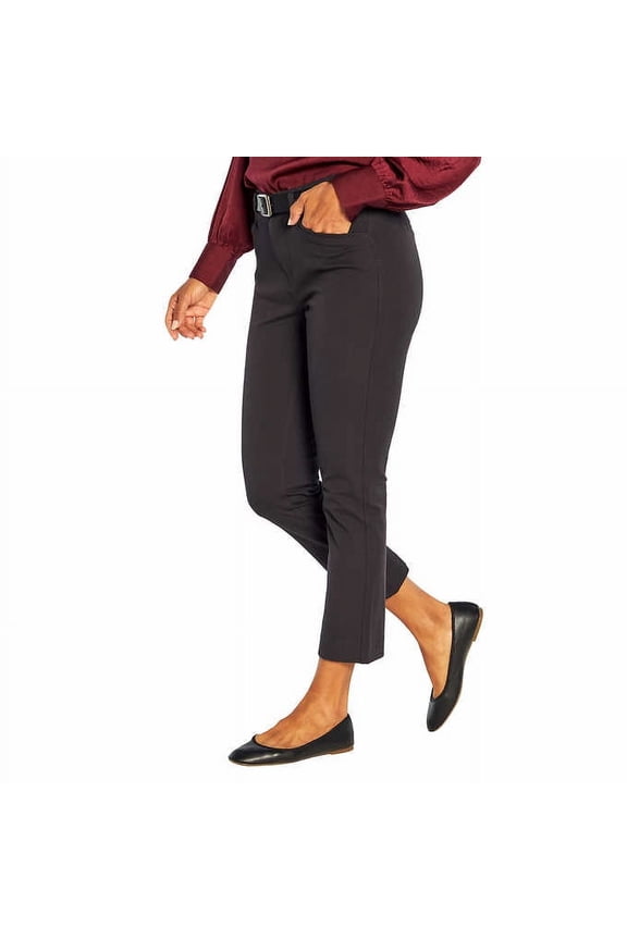Ladies' Slim-Straight Capri Pants, Black 12