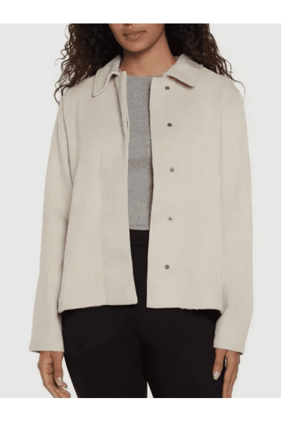 Ladies Snap Front Jacket Collar Cream XXL