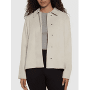 Banana Republic Ladies Snap Front Jacket Collar Cream XXL