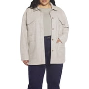 Banana Republic Ladies Structured 4 Pocket Button Shacket Oversize Shirt Jacket, Tan, XL