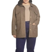 Banana Republic Ladies' Structured 4 Pocket Button Shacket Oversize Shirt jacket | Brown, XL