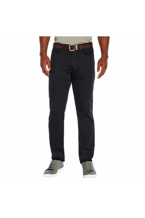 Mens 5 Pocket Pant Slim Fit Stretch Fabric Comfort, Black 34x32