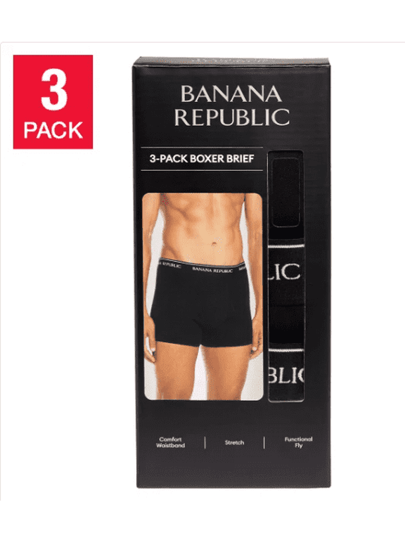 Men's Boxer Brief, 3-Pack, Black, Small