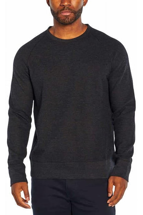Mens Crew Pullover (Charcoal, Large)