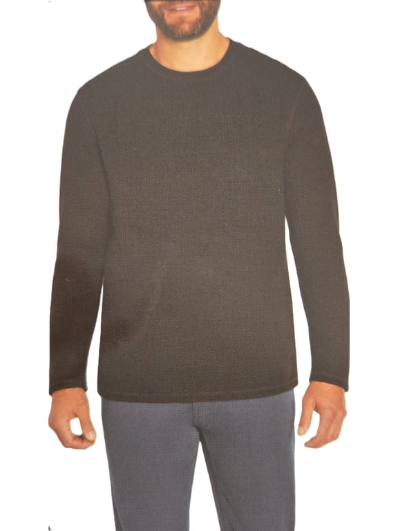 Men's Double Knit Crew Sweater | Brown, Medium