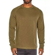 Banana Republic Mens Double Knit Long Sleeve Crewneck Shirt Olive Night, S