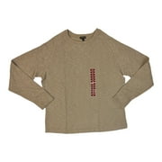 Banana Republic Mens Double Knit Long Sleeve Crewneck Shirt Timber Wolf, S