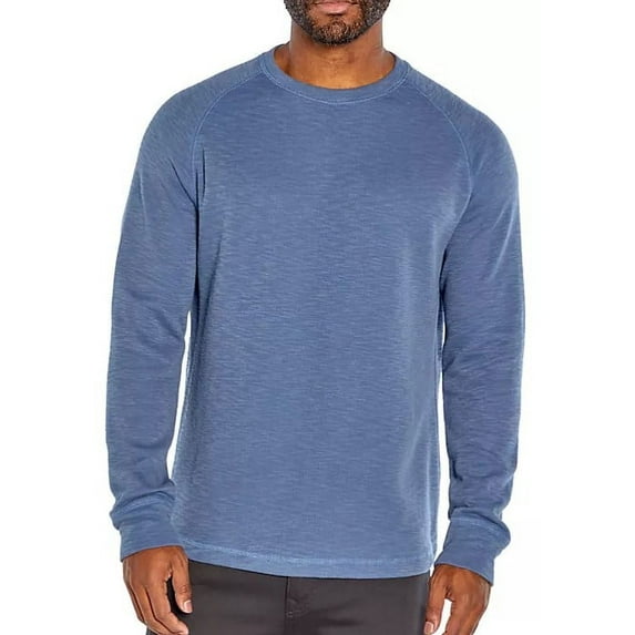 Banana Republic Men's Double Knit Long Sleeve Crewneck Shirt (Vintage Indigo, S)