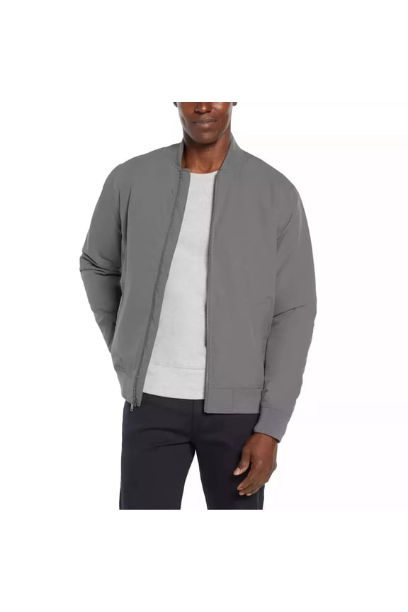 Men's Full-Zip Bomber Jacket| Grey, XXL