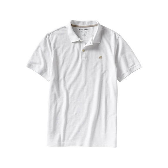 Banana Republic Men's Polo Shirt Elephant Logo Solid (X-Large, White)